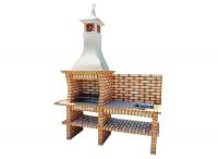 Ref. 264 com pedra Granito - 210 cm x 75 cm x 220 cm, CxLxA | Grelhador 60 cm x 40 cm, CxL